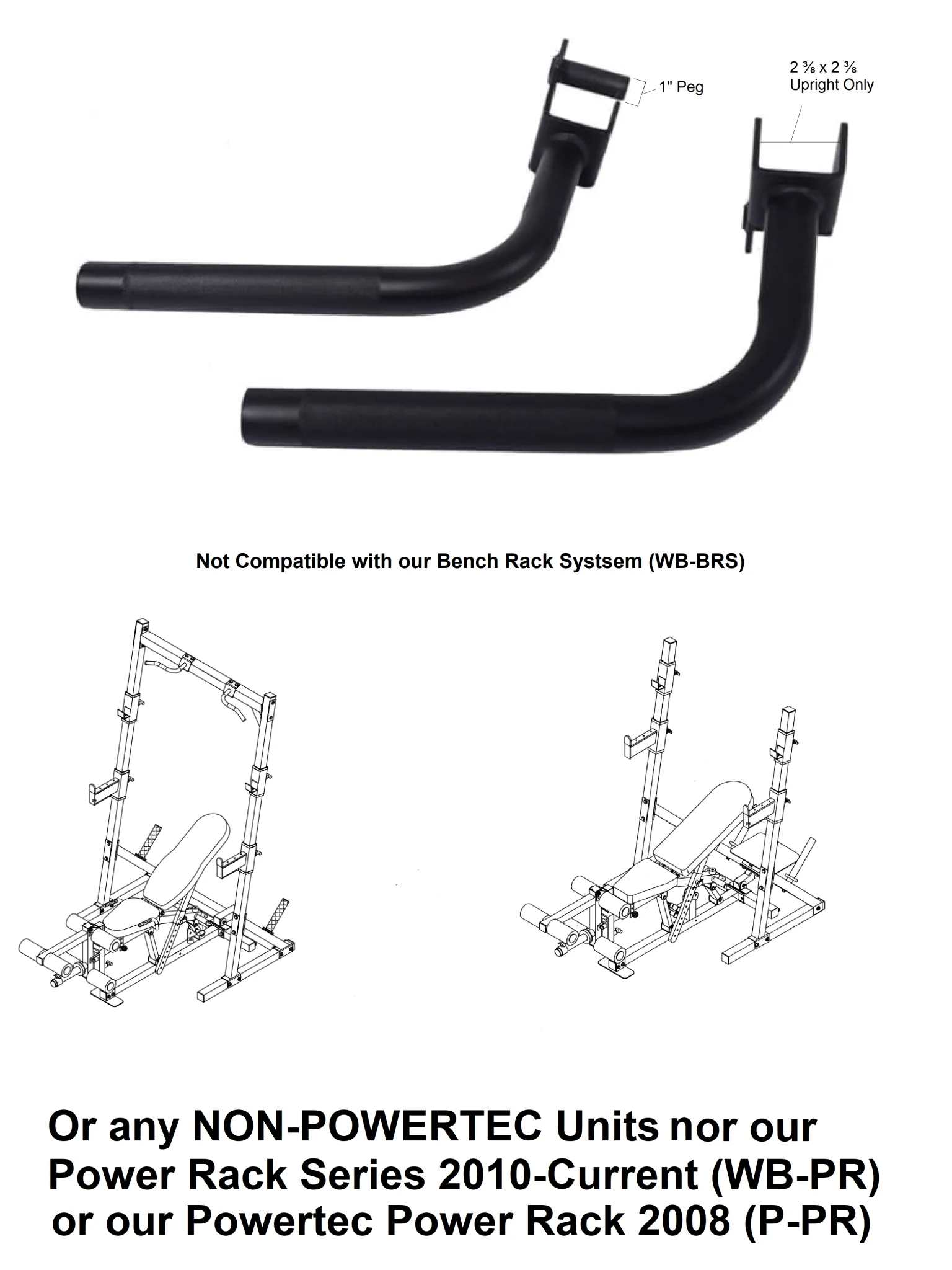 Half Rack Dip Bars Attachment - Image 3
